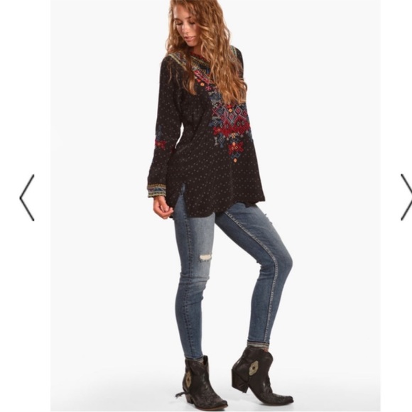 Johnny Was LUETA Silk Blouse Size L - Picture 5 of 10